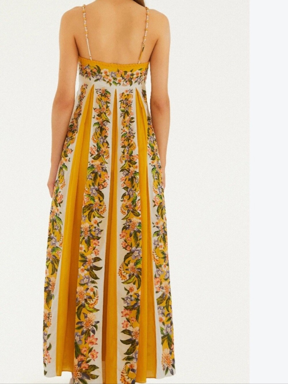 FARM Rio Yellow and Cream Floral Strapless Maxi Dress - Picture 4 of 4